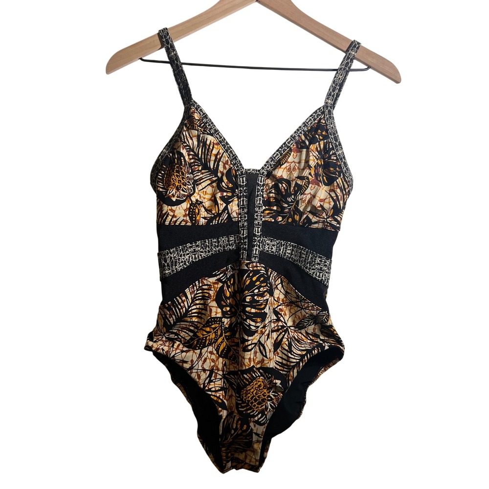 Amoressa by Miracle Suit Dijon Ingot Printed Mesh One-Piece Swimsuit, US Size 8 - Picture 2 of 15